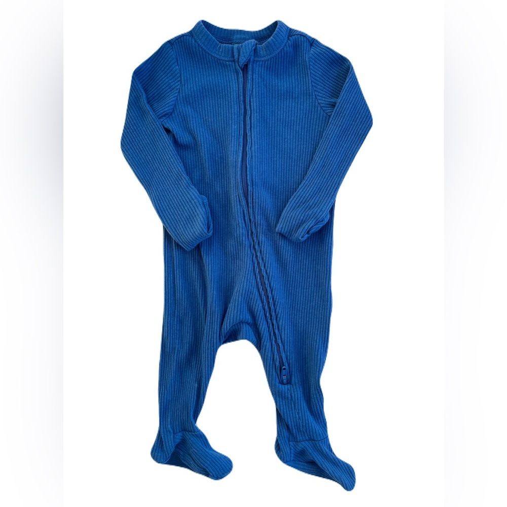 Old Navy Blue Ribbed Footie One Piece